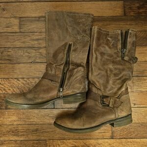 BED|STU Rustic Brown Leather Combat Boots